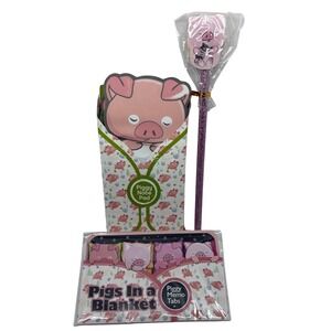 Streamline Pigs in a Blanket Memo Tabs Piggy‎ Note Pad Pencil Stationery Set Lot